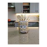 ferayhome Mutfak Aksesuarı Seramik Metalli Kaşıklık Ceramic Desen GOLD