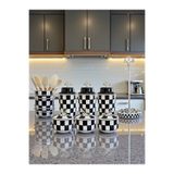 ferayhome Mutfak Çeyiz Seti 104 Kahvaltılık Baharatlık Kaşıklık Havluluk Siyah Damalı Desen GÜMÜŞ