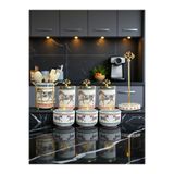 ferayhome Mutfak Seti 103 Baharatlık Kahvaltılık Kağıt Havluluk Kaşıklık Herm At Desen Gold