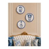 ferayhome Tablo - Duvar Aksesuarı Seramik Tablo Blue Blanck Küpler - Feray Home