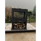 FERBA ISLAND Orta Şömine Soba, Metal, Odunlu, FIREPLACE, Şömine, 4 Tarafı Camlı, Çok Renkli Alev, Özel Tasarım