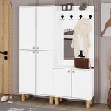 Ferda-1-3 Bohem Ayaklı Aynalı Vestiyer Portmanto Ayakkabılık FRD01 - Montajsız
