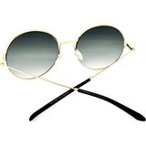 Ferfarini Yuvarlak Model, UV400 Camlar, Unisex Güneş Gözlüğü - Altın - Yeşil