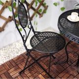 Ferforje Metal Açılır Katlanır Sandalye Bahçe Balkon Mutfak Sandalyesi Siyah 1 Adet - 40x40x90cm