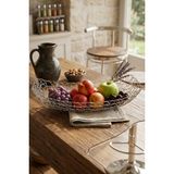 Ferforje Metal Dekoratif Ekmeklik, Meyvelik, Dekoratif Tabak 31cm Gümüş Renk