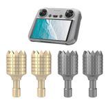 Fergio Uzaktan Kumanda Sopa Uyumlu Aksesuarlar DJI RC/RC 2, Uçak Alüminyum Alaşım Kontrol Başparmak Oystick/Rocker Yedek Parçalar (Gri ve Altın)