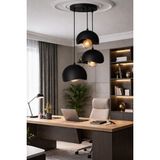 Ferisa Home 3’lü Sarkıt Avize Siyah Beton Görünümlü Modern Pinterest Tarzı E27 Ampul Hediyeli