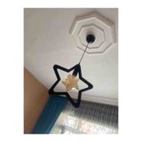 Ferisa Home Ahşap Wooden Yıldız Sarkıt Avize Ahşap Lüks Rustik Modern Dekoratif Lamba Çocuk Odası Avize