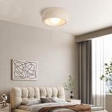 Ferisa Home Beton Dokulu Krem Plafonyer Avize E27 Duylu Tavana Sıfır Modern Tavan Lambası