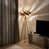 Ferisa Home Bohem Modern Sarmal Lambader, Ahşap Görünümlü Dekoratif Ayaklı Lamba, Salon Oturma Odası Yatak Odası İçin Şık Aydınlatma (Açık Kahverengi)