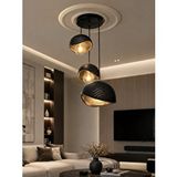 Ferisa Home Modern Siyah Wabi-sabi 3'lü Sarkıt Avize - 3d Tasarım Beyaz Beton Dokulu Hafif Avize (Ampul Hediyeli) (50 Cm En / 100 Cm Boy)