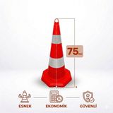 Ferizli Reklam 75 cm Pvc Kırılmaz Yol Konisi - Otopark ve Trafik Düzenleyici - 2 Adet