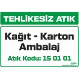 Ferizli Reklam Tehlikesiz Atık Kağıt - Karton Ambalaj 15 01 01 Iş Güvenliği Levhaları – Uyarı ve Ikaz Tabelaları (25×35, 35×50, 50×70 Cm) - 25x35Cm - 2.5mm Foreks (Dekota)