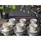 Fermato Sarı Kar 12 Parça Çay Fincanı - Renkli