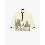 Fermuar Detaylı Uzun Kollu Dik Yaka Polar Yılbaşı Sweatshirt