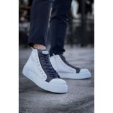 Fermuarlı Bağcık Detaylı Erkek Sneaker Bot Beyaz Antrasit