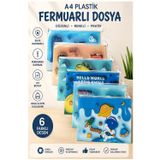 Fermuarlı Dosya Renkli A4 1 Paket Fixpoint 2380 Plastik Desenli Fermuarlı Zarf Dosya Ödev Evrak Belge Saklama