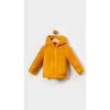 Fermuarlı Kapüşonlu Bebek Peluş Welsoft Kışlık Hırka-Hardal | 2-3 Yaş
