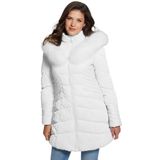 Fermuarlı Kapüşonlu Şişme Mont: Guess New Oxana Regular Fit Bayan Mont W4BL61 Wglz0 G011