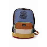 Fermuarlı Ön Cepli Design Salaş Unisex Vintage Kanvas Sırt Çantası -MOONVNTG (mavi)