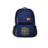 Fermuarlı Ön Cepli Design Unisex Vintage Denim Kullanışlı Sırt Çantası -DASTON (Lacivert) 40