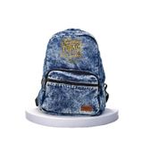 Fermuarlı Ön Cepli Design Unisex Vintage Denim Sırt Çantası -SUNSHİNEKOT (Turkuaz) 22