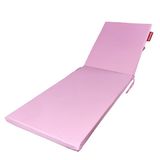 Fermuarli Sezlong Minderi Katlanir Su Gecirmez Kumas Katlanabilir Plaj Minderi 60X180x5 Pembe