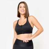 Fermuarlı Sporcu Sütyeni - Yüksek Destek - Siyah Decathlon