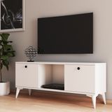 Ferniso Mobilya 120 cm Beyaz Tv Ünitesi Ahşap Minimalist Tasarım ile Modern Yaşam Alanları İçin