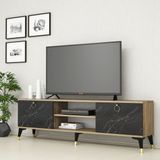 Ferniso Mobilya 160 cm Tv Ünitesi Çam-Mermer Desen - Abanoz - Antrasit