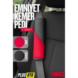 Ferno Emniyet Kemer Pedi 2 Adet Cırtlı Emniyet Kemer Kılıfı Omuz ve Boyun Koruyucu - Kırmızı