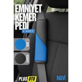 Ferno Emniyet Kemer Pedi 2 Adet Cırtlı Emniyet Kemer Kılıfı Omuz ve Boyun Koruyucu - Mavi