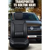 Ferno Transporter Uyumlu Premium Serisi Deri Ortopedik Oto Koltuk Kılıfı 5li Tam Takım Set - TRANSPORTER ÖN 1+1 - Beyaz