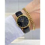 Feronnucci Erkek Kol Saati Pu Deri Kordon Siyah Renkli Kadran Gold Kasa Bileklik Hediyeli Analog Quartz Klasik Şık Günlük Erkek Saati SWT13 - Standart