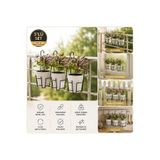 Feronyahome & Garden 3'lü Metal Yuvarlak Balkon Askılı Saksılık