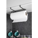 Feronyahome & Garden Dolap Kapağı Kağıt Havlu Askısı Siyah, Krom Askılı Kağıt Havluluk, Krom Banyo ve Mutfak Havlusu