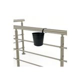 Feronyahome & Garden Özel Üretim Tekli Metal Küpeşte ve Korkuluk Saksısı, Asılabılen Saksı ve Saksılık [Siyah] 14cm*16CM