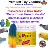 Feroxit Premium Muhabbet Kuşu Vitamini - A D3 E C K Multivitamin Tüy Bakım ve Enerji Tozu 250GR