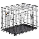 Ferplast Katlanabilir Köpek Kafesi DOG-INN 60 Yavru Köpek Eğitim Parkı, Metal Kasa, Bölücü Panel Dahil, Emniyet Mandallı Çift Kapı, 64,1 x 44,7 x Y 49,2 cm Siyah