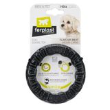 Ferplast Köpek oyuncağı, yemlik, kuru mama veya ödül kabı, dayanıklı malzemeden halka, et tadı, diş hijyeni için, gülümseme fitness halkası, köpek oyuncağı, siyah