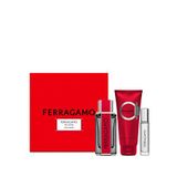 Ferragamo Red Leather Edp 100 Ml + 10 Ml + Duş Jeli 100 Ml Erkek Parfüm Seti - Kırmızı