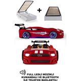 Ferramini Bazalı Kırmızı Arabalı Yatak Mst Full Ledli Kumandalı ve Müzikli - 90 x 190 cm