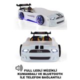 Ferramini Beyaz Arabalı Yatak Sport Mst Full Ledli Kumandalı ve Müzikli
