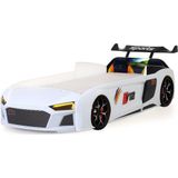 Ferramini Beyaz Arabalı Yatak V12 Audi Işıklı Full Plastik