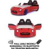Ferramini Kırmızı Arabalı Yatak Kapıları Açılan Gtr Full Ledli Kumandalı Ve Müzikli