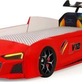 Ferramini Kırmızı Arabalı Yatak V12 Audi Işıklı Full Plastik