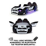 Ferramini Polis Arabalı Yatak Kapıları Açılan Mustang Full Ledli Kumandalı Ve Müzikli Siyah