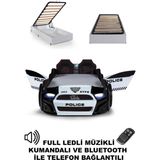 Ferraminii Bazalı Arabalı Yatak Kapıları Açılan Mustang Full Ledli Kumandalı ve Müzikli - Beyaz - Siyah - RENK