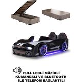Ferraminii Bazalı Arabalı Yatak Kapıları Açılan Mustang Full Ledli Kumandalı ve Müzikli - Siyah - RENK