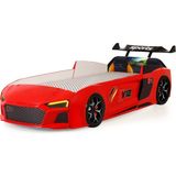 Ferraminii Kırmızı Arabalı Yatak V12 Audi Işıklı Full Plastik - 90 x 190 cm